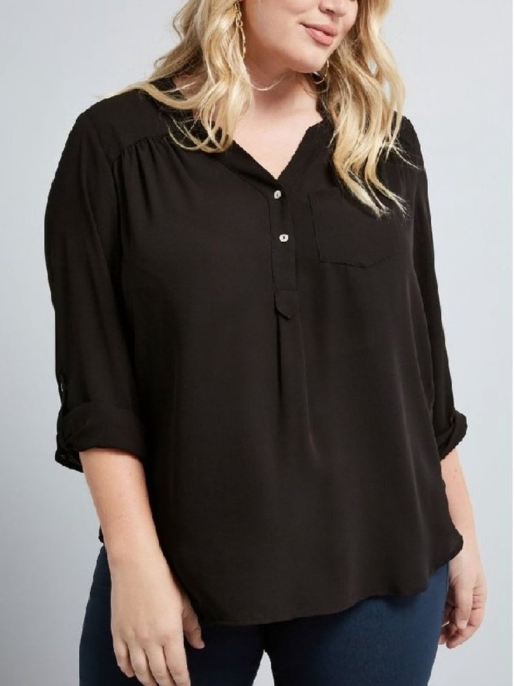 Modcloth Fervour Pam Breezely Long Sleeve Tunic Top, 1X